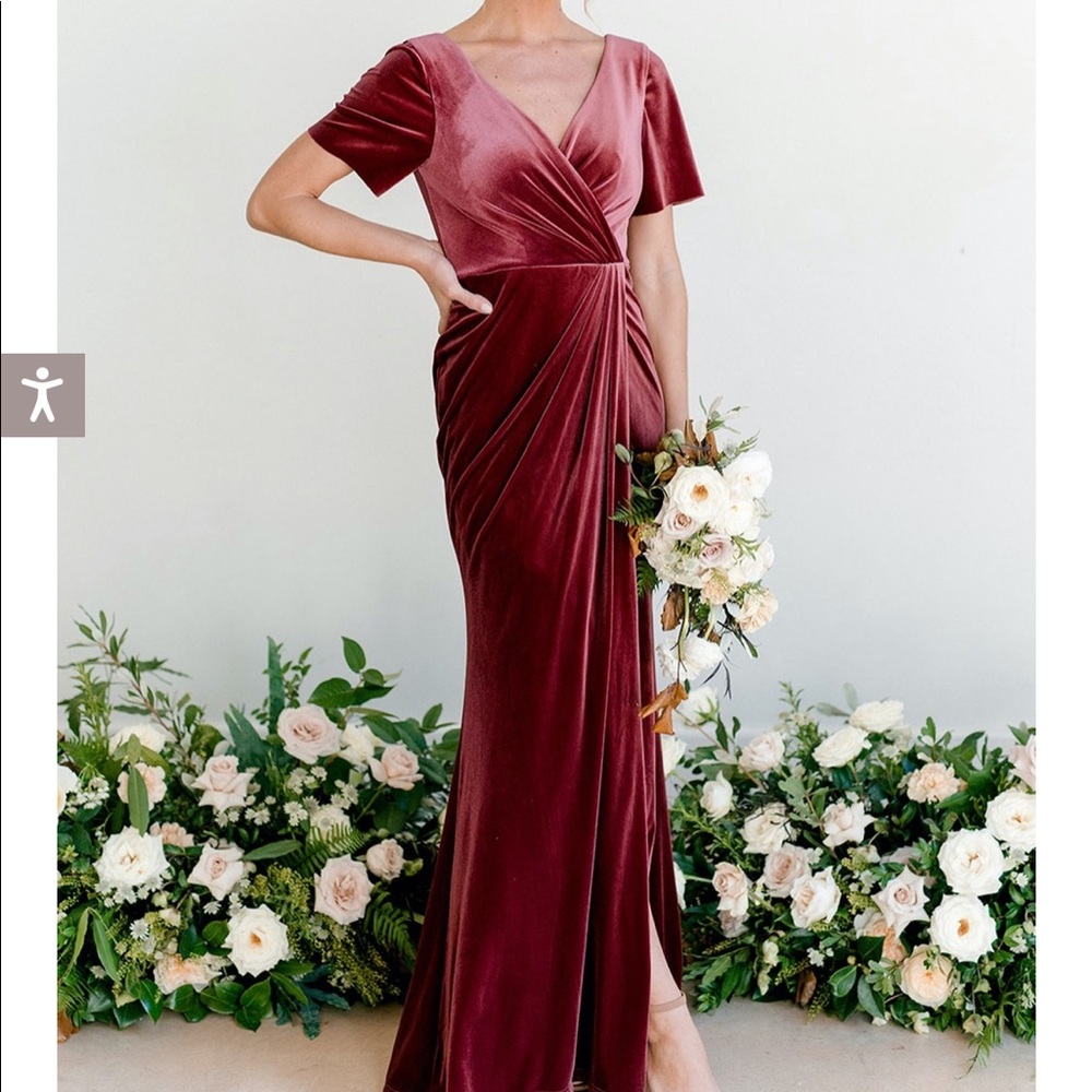 Revelry Giselle Dress in Dusty Rose Velvet (never worn, not altered, NWT)